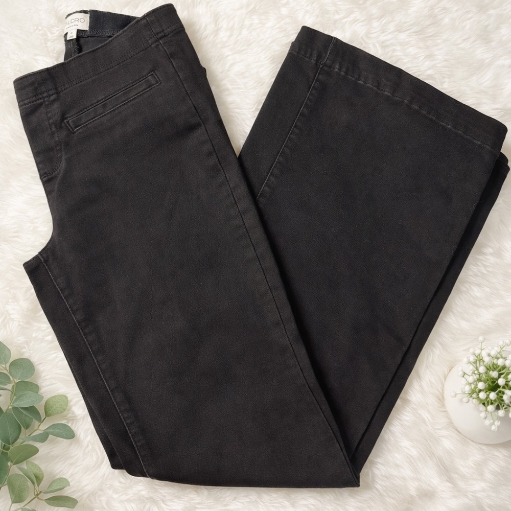 Pilcro Wide Leg Jeans Size 26 Pull-On Black Wide Leg High Rise 32” Inseam flare